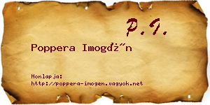 Poppera Imogén névjegykártya